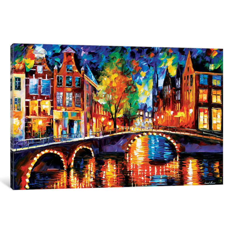 «The Bridges of Amsterdam», reproduction d'art sur toile tendue, H 26 po x l 40 po x P 1,5 po