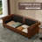 80" Faux Leather Rolled Arm Sofa with Storage-679519018