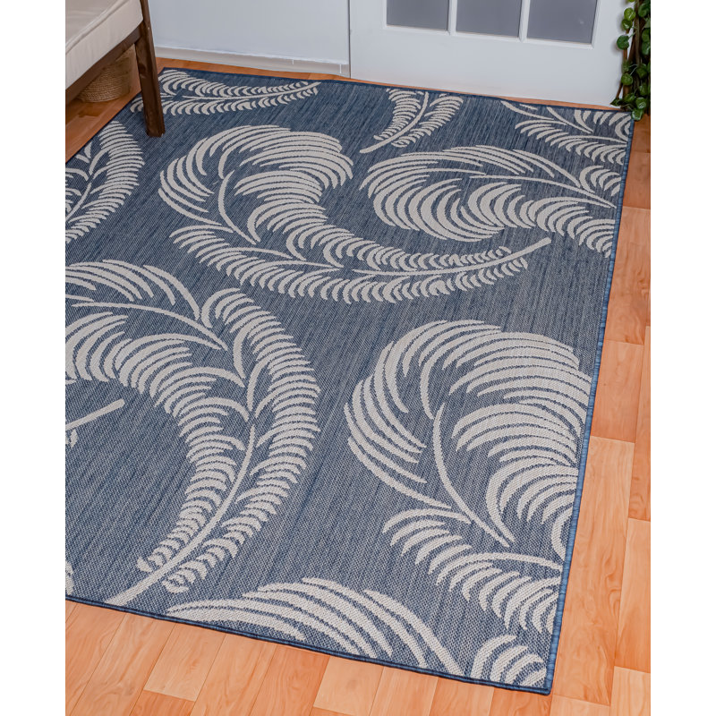 Tapis d'intérieur / extérieur à motif cachemire de qualité supérieure Leemichael IOED.01.BL./Feathers