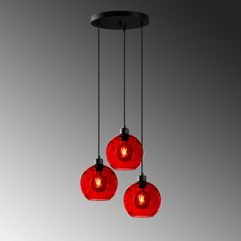 Sheen Chandelier, Black, Red