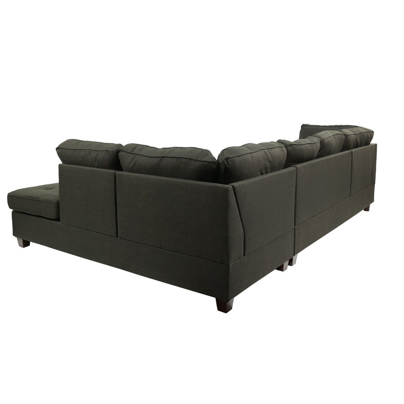 Allenhurst Upholstered L-Shaped Sectional Reversible, Ash Gray