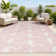 Cindia Casual Coastal Flamingos Two-Tone Pink/Cream Indoor/Outdoor Rug
