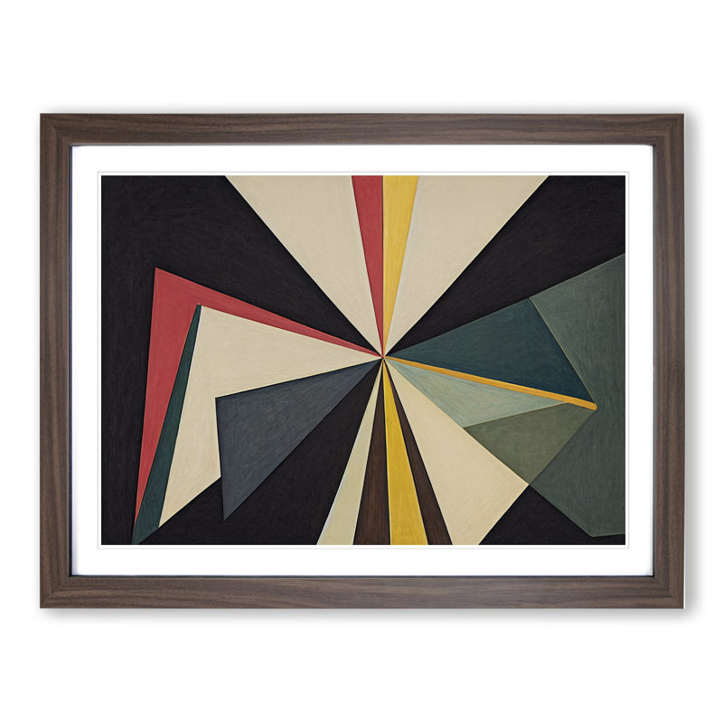 Contemporary Modern Abstract - Framed Print, 34cm H x 46cm W x 2cm D, Walnut