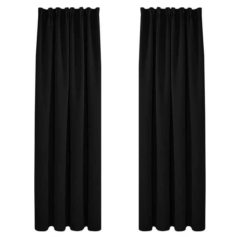 Ragna Polyester Blackout Pinch Pleat Curtain Pair, 55cm Width x 240cm Drop