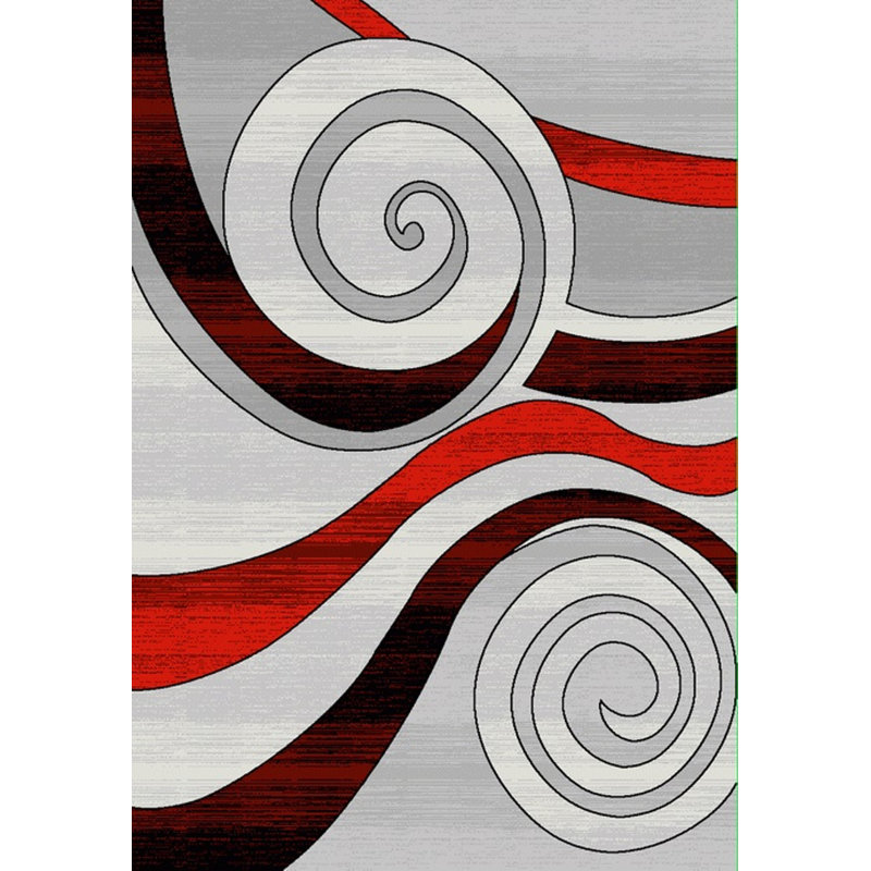 Tapis décoratif grise capitonnée abstraite Grogg, Rectangle 6 pi 7 po x 9 pi 6 po