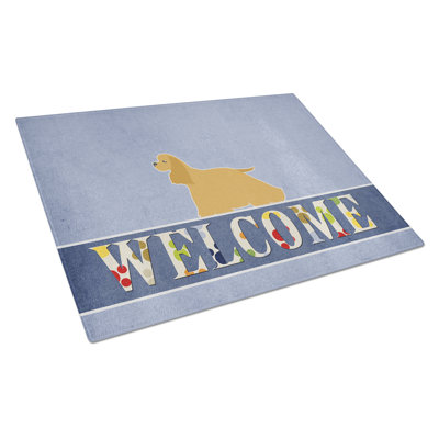 Caroline's Treasures Welcome Dog Glass Cocker Spaniel Cutting Board