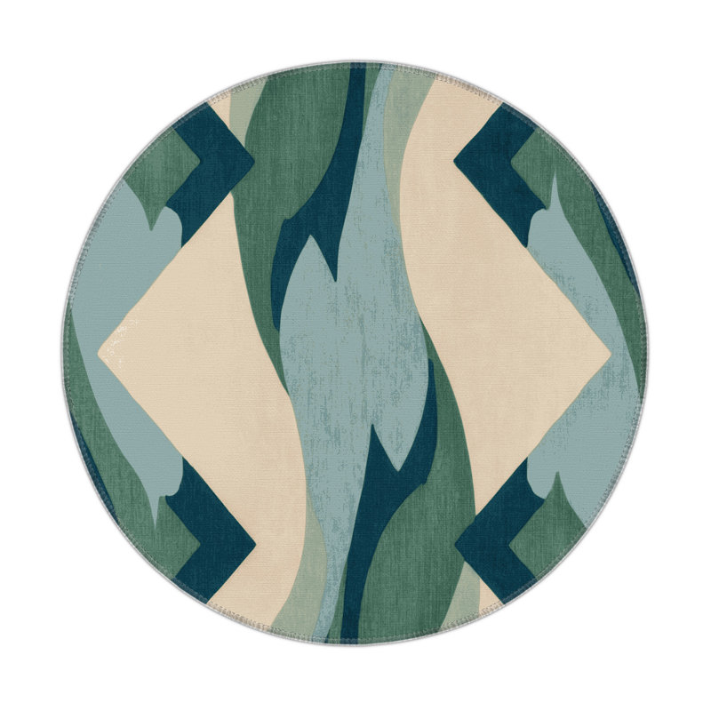 Crescent Horizons Indoor And Outdoor Area Rug, Round 5'