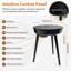 Smart End Table With Bluetooth Speaker: Round Side Table Led Nightstand With Usb Port For U-disc-919353710-919353708