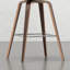Tabourets de comptoir et de bar Mid-Century 2 - Tabouret de bar avec revêtement en placage brun et repose-pieds