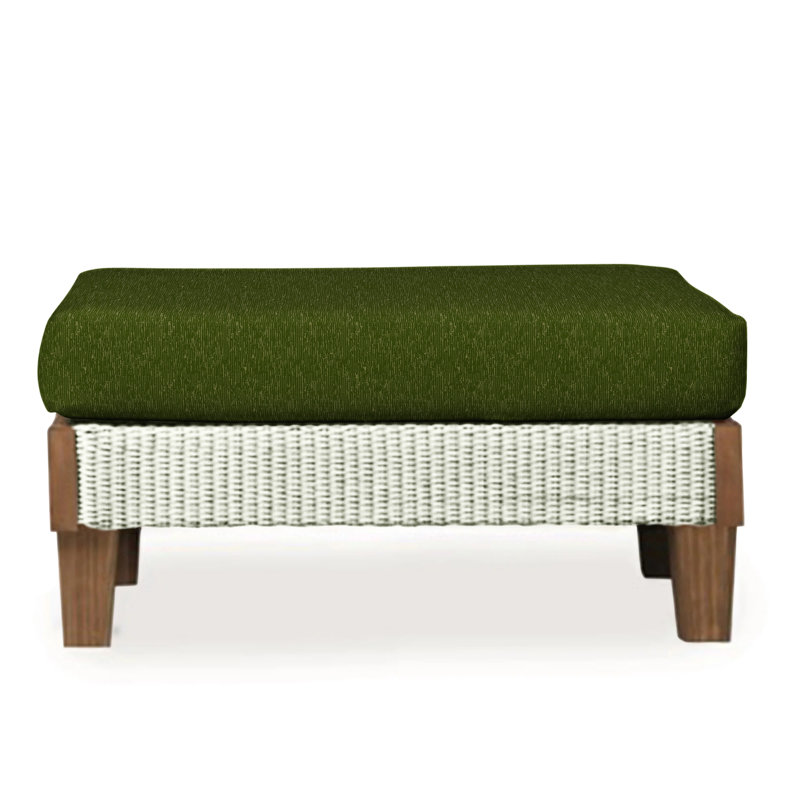 Catalina Outdoor Ottoman, Decorline Navy, Ivory