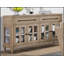 Buffet Power Ready avec portes d'armoire en verre, rangement spacieux et design moderne pour une organisation élégante