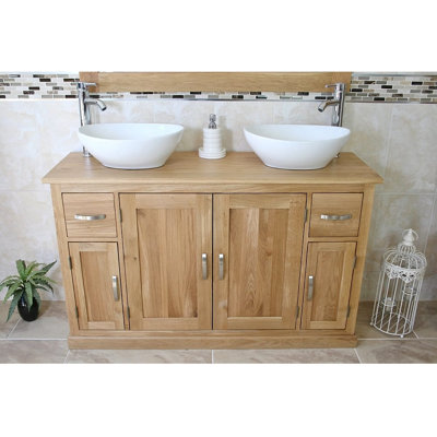 Egan 1230mm Double Bathroom Vanity with Vessel Ceramic Basin