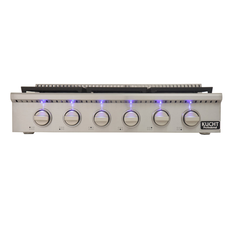 Kucht 36'' W Cooktop, Classic Silver, Liquid Propane