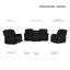Ensemble de salon inclinable 3 pièces en microfibre avec porte-gobelet-1683013995