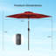 Parasol de marché d'extérieur 7,5 pi avec bouton poussoir inclinable bourgogne 7,5 pi-186632553