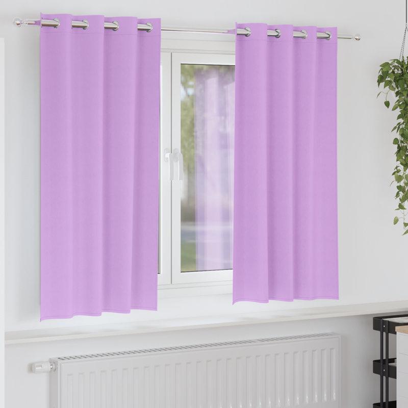 Tacorian Curtain Pair, 140cm Width x 175cm Drop, Purple