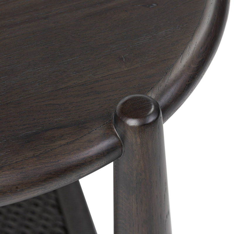 Salvador End Table, Smoked Black Oak/Black Rush
