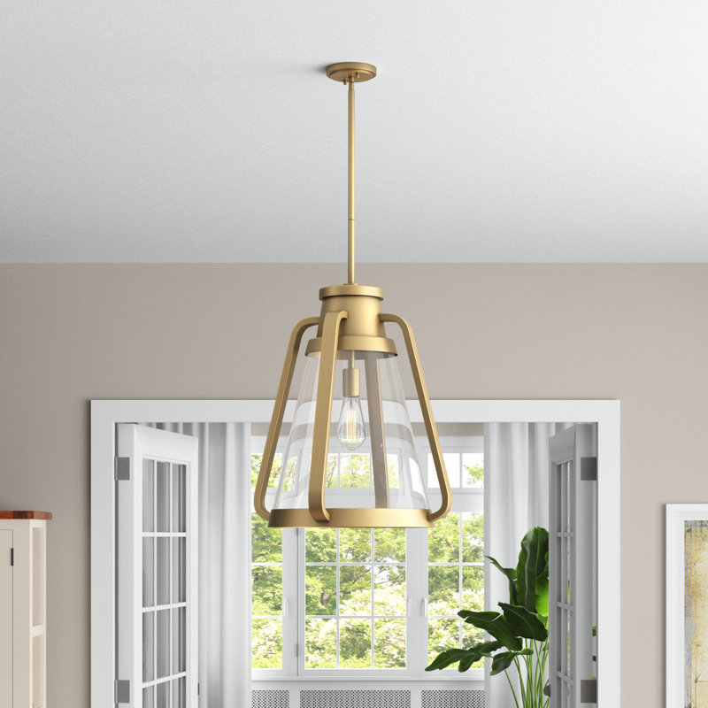 Iola 1 - Light Single Pendant, 21" H x 17.88" W x 17.88" D, Natural Brass