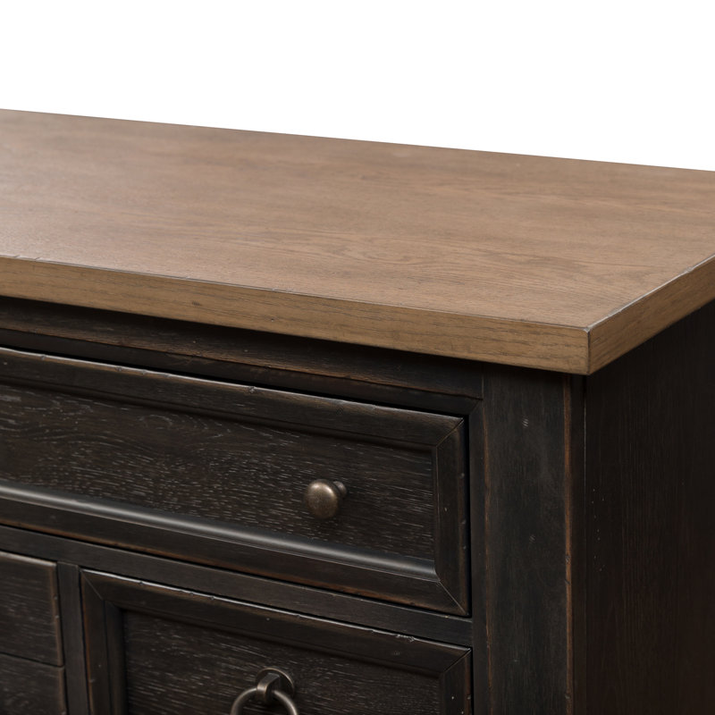 Commode double 9 tiroirs Aisja, Noir