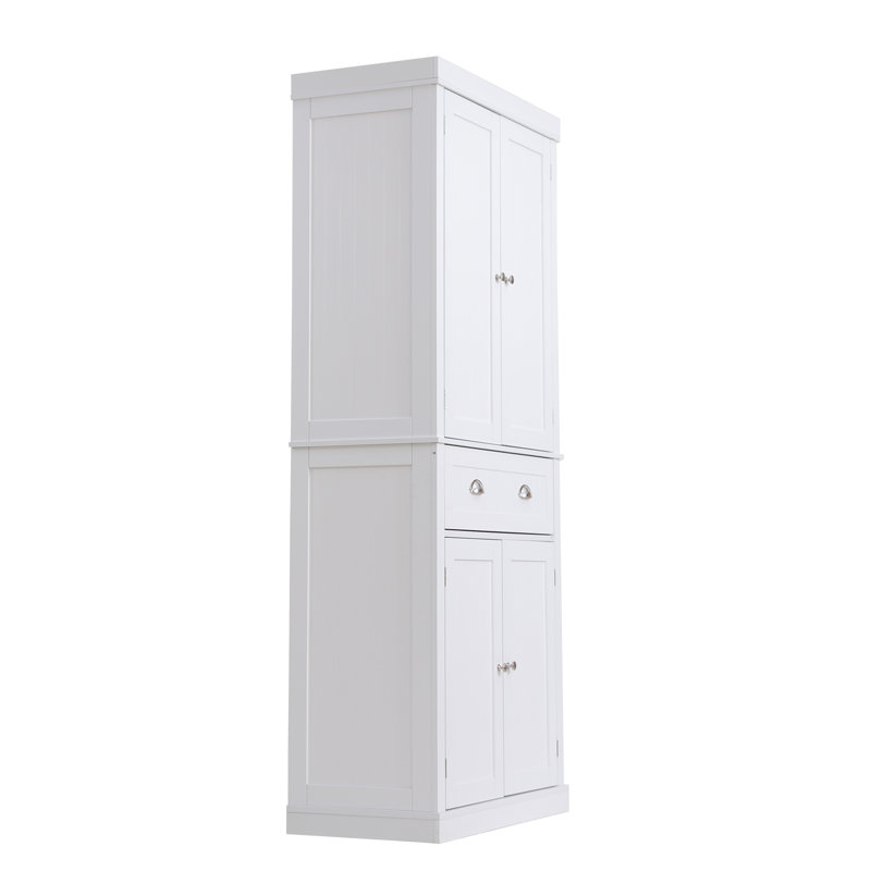 Pearl White 72" Tall Kitchen Pantry Storage Cabinet with Adjustable Shelves