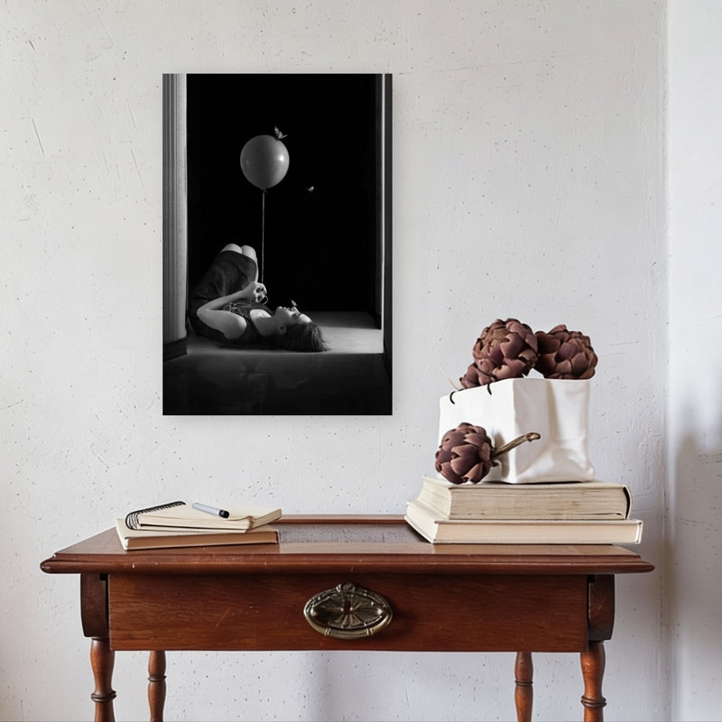 Quiet Dream With Balloon Dreamy Peaceful Serene Butterfly Wall Art Print 1 Piece Wrapped Canvas Wall Art