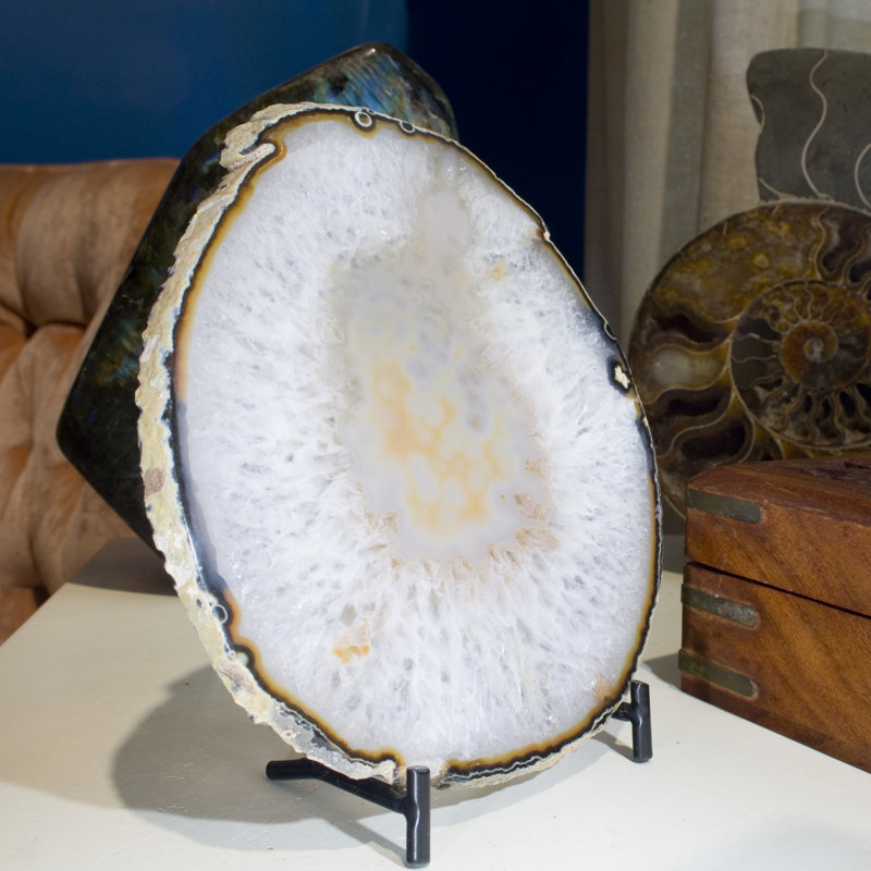 Picturesque Polished Thin Agate Plate