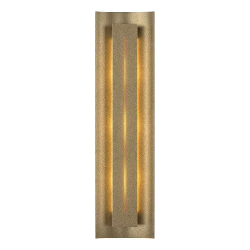 Gallery Dimmable Flush Mount Scone, Amber, Soft Gold, 4.3" W x 24.5" H x 3.3" D