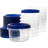 [16 Oz 10 Pack] Twist Top Deli Containers Clear Bottom With Blue Top Twist On Lids Reusable, Stackable, Food Storage Freezer Container