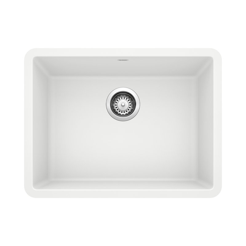 Precis SILGRANIT 24" Single Bowl Undermount Kitchen Sink - White, White