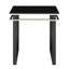 Table basse et tables de bout en verre trempé noir: mobilier moderne de 3 pièces pour le salon avec structure en métal