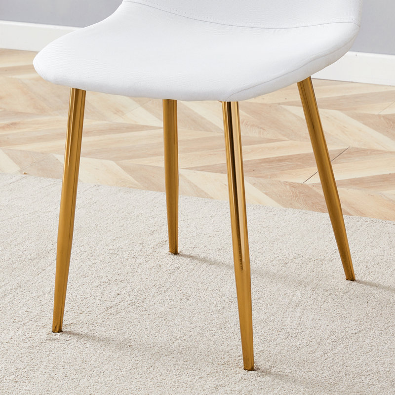 Chaise de luxe simple et luxueuse - ensemble de 4 chaises de salle à manger en polyuréthane à haute résilience avec pieds dorés en métal.