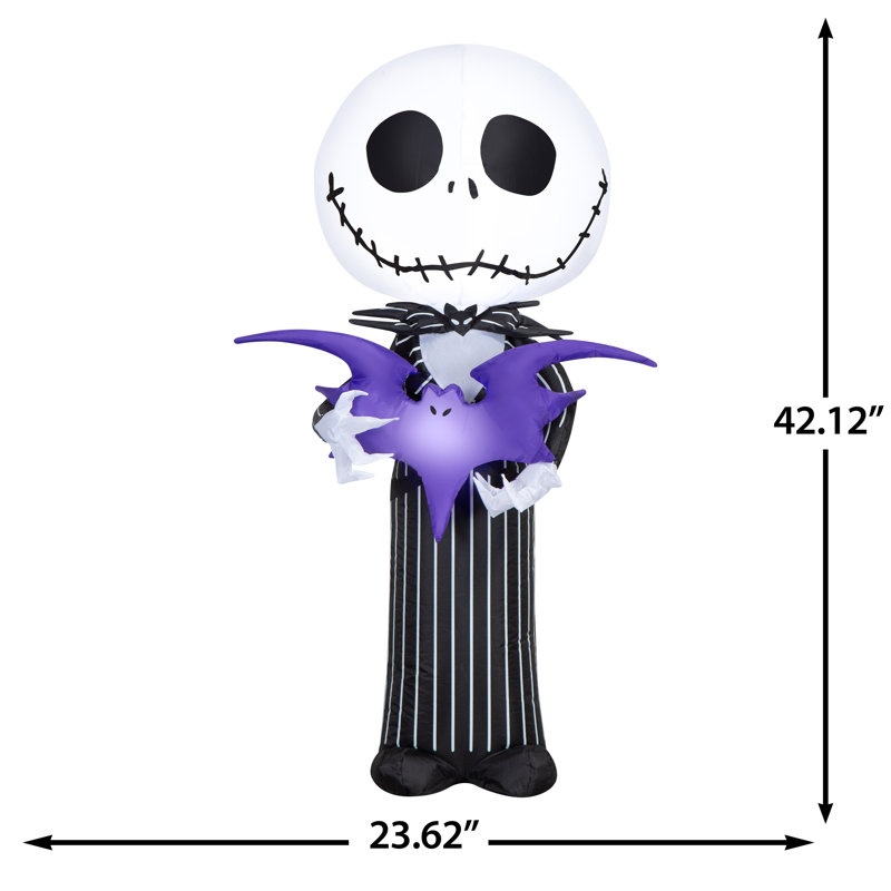 Airblown Halloween Light-Stylized Jack Skellington with Bat-Disney