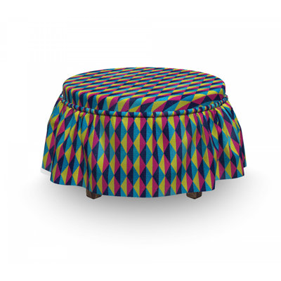 Housse pour repose-pieds soixante triangle motifs