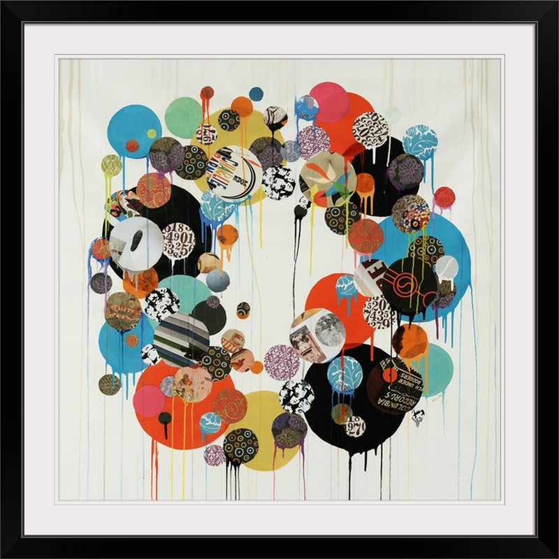 «Polka Dot», reproduction d'art graphique Broderik, H 28 x l 28 po x P 1 po, Cadre noir