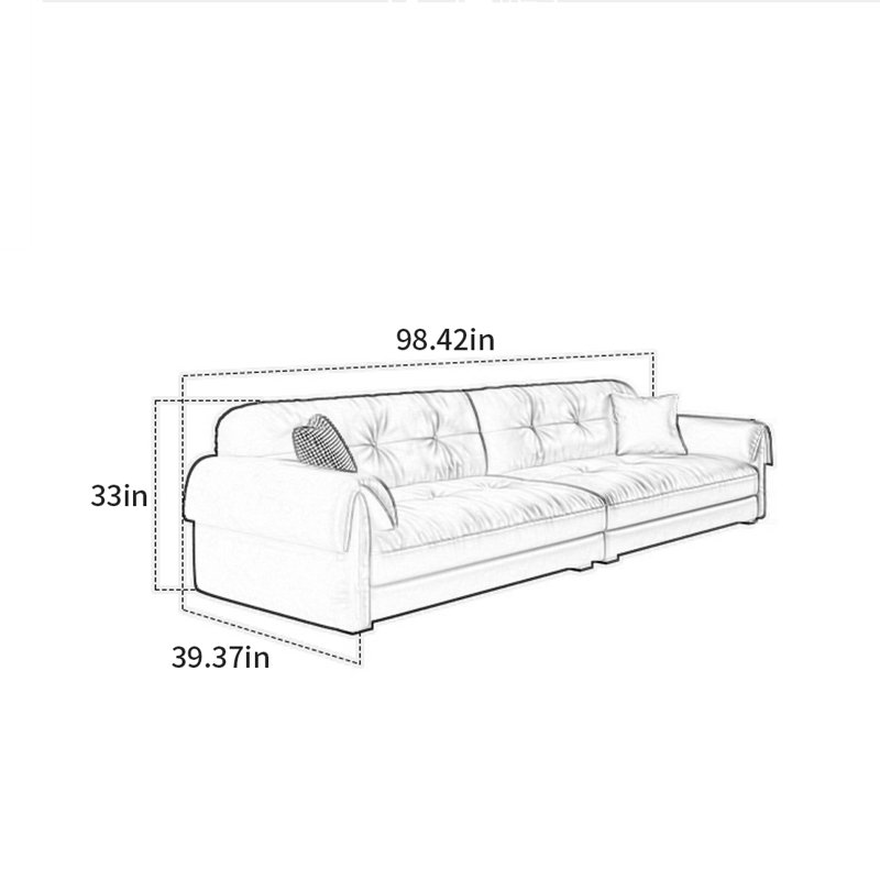 Canapé américain rétro et simple, H 33 po x l 98,42 po x P 39,37 po, 3