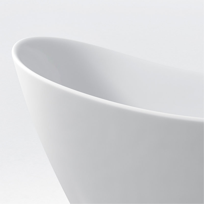 59 "Acrylic Freestanding Tub, Gloss White,  With Chrome Overflow And Pop-Up Drain, CUPC Certified