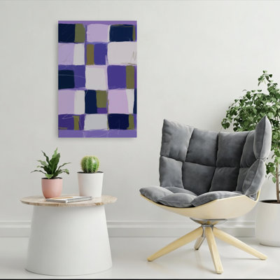 Abstract Purple Squares Abstract Bold Contemporary Lavender Lilac Violet Wall Art Print