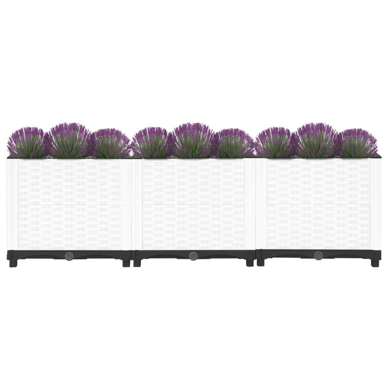 Ronks Planter, 23cm H x 80cm W x 40cm D, White