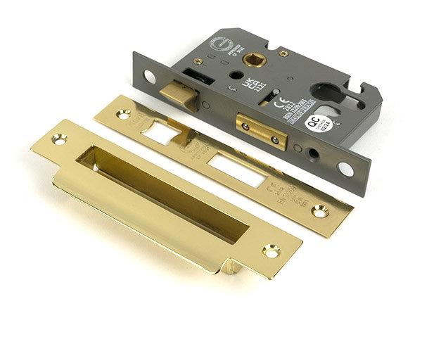 Euro Profile Sash Lock, Polished Brass