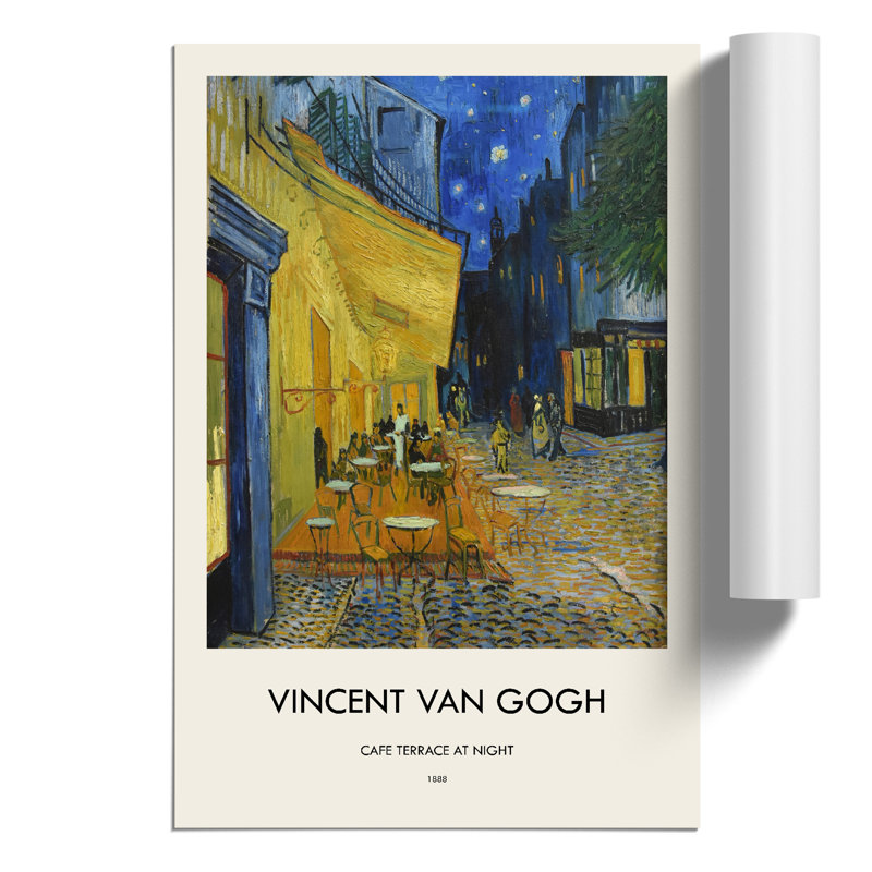 Cafe Terrace at Night Print by Vincent van Gogh - Frameless Print, 42cm H x 30cm W x 0.1cm D