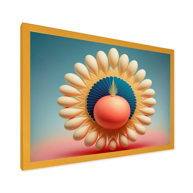 Golden Terra Rosa orange - reproduction sur toile, Impression dorée sur toile encadrée, H 30 po x l 40 po x P 1,5 po