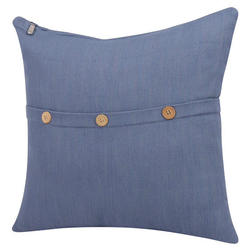 Coussin en coton South Hampton, Bleu, 20 po x 20 po, polyester