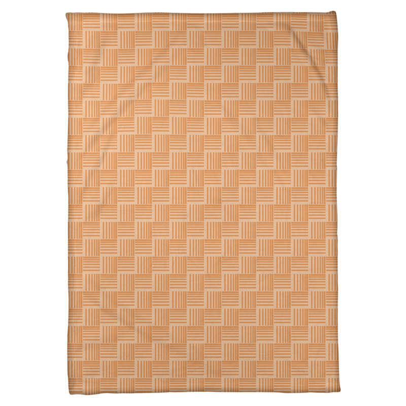 Couverture polaire à rayures classic basketweave, l 60 po x L 80 po, Orange