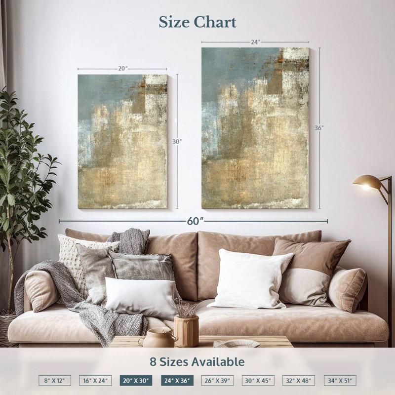 Avery Beige And Gray, 36" H x 24" W