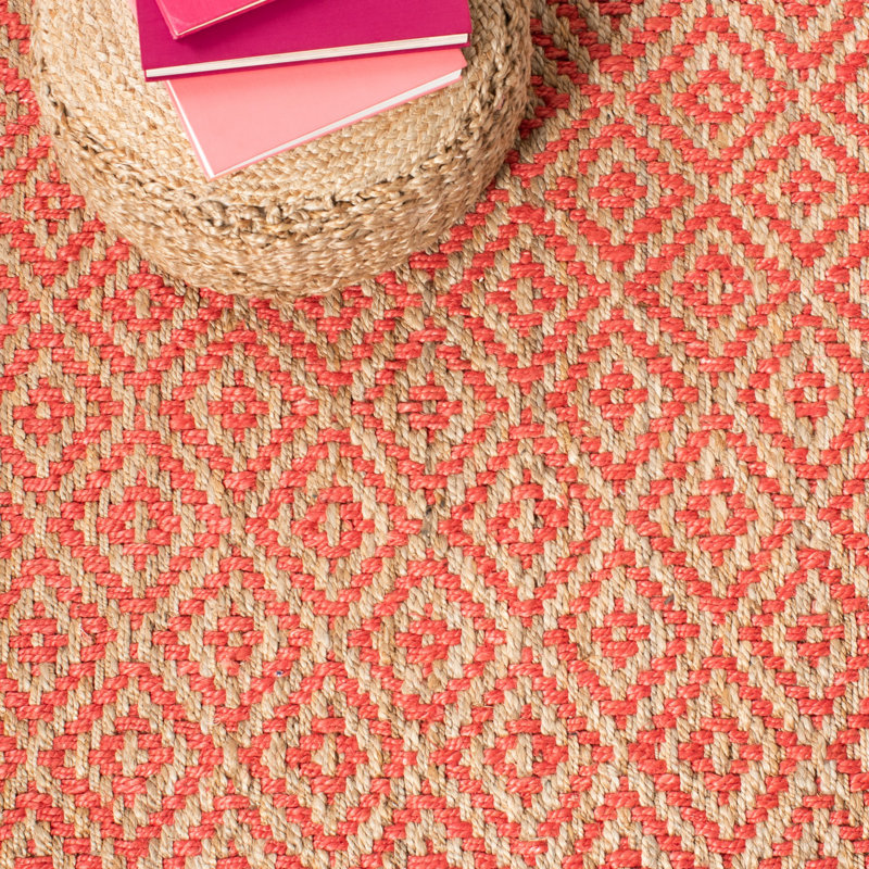 Tapis en jute tissé à la main à motif de fibres naturelles Desalvo, Tapis de couloir 2 pi 3 po x 8 pi