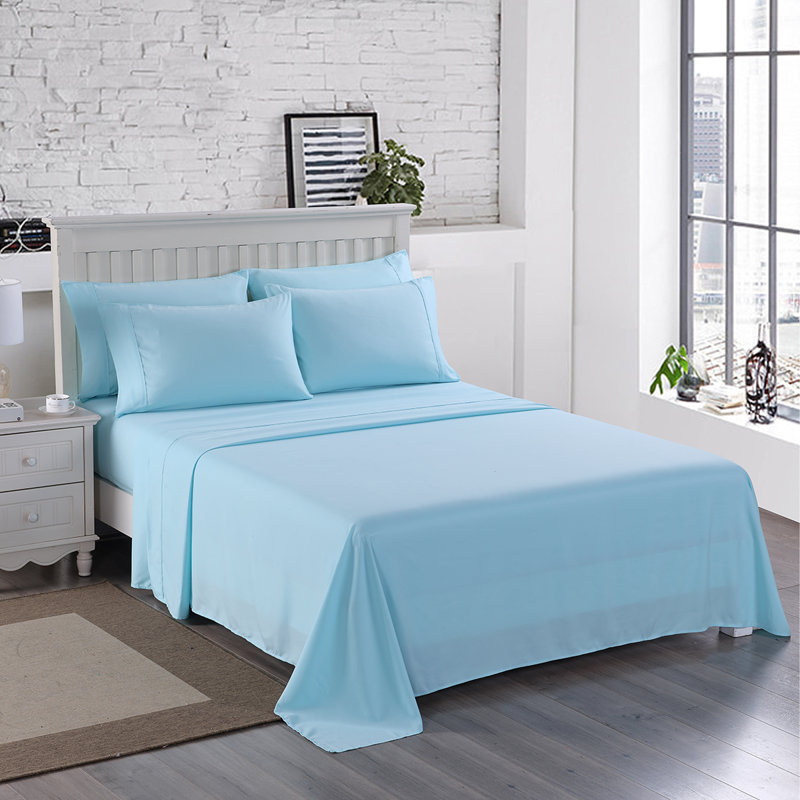 Kondo Microfiber Sheet Set, Twin, Light Blue