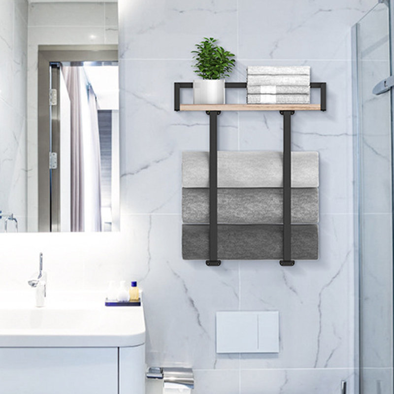 2 Wall Mounted Required Towel Rack