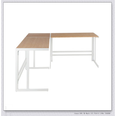 Le bureau romain en L avec structure en métal et plateau en bambou de Roman est parfait pour le bureau à domicile et l'efficacité de l'espace.