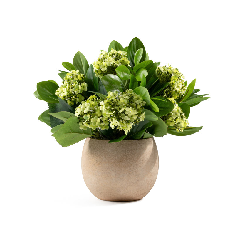 Faux Greenery Arrangement in Gold Vase