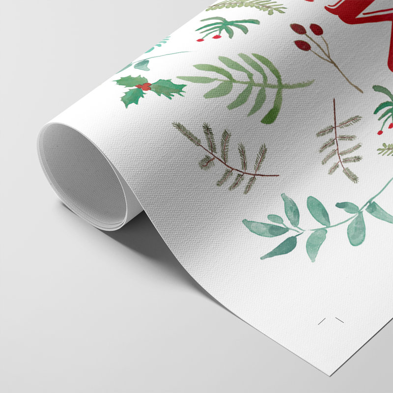 Merry Christmas Greenery - Impression sur toile seulement - NON-CADRE, H 18 po x l 12 po